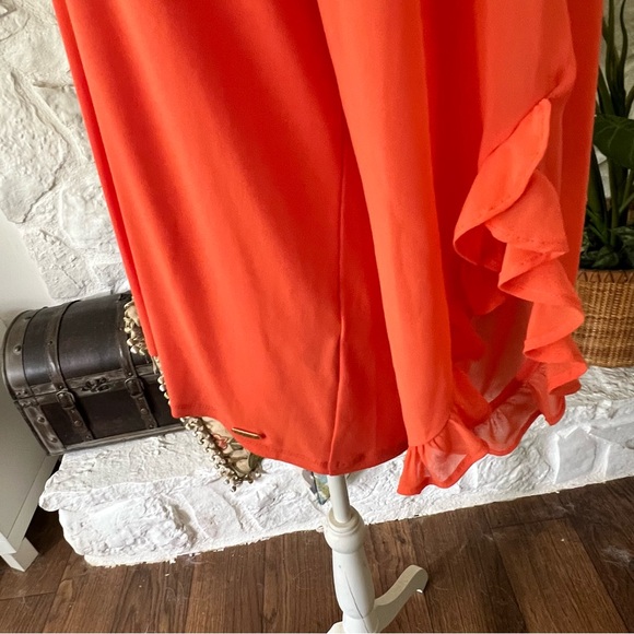 Calvin Klein Coral Sheer V-Neck Blouse Size L - Picture 5 of 9